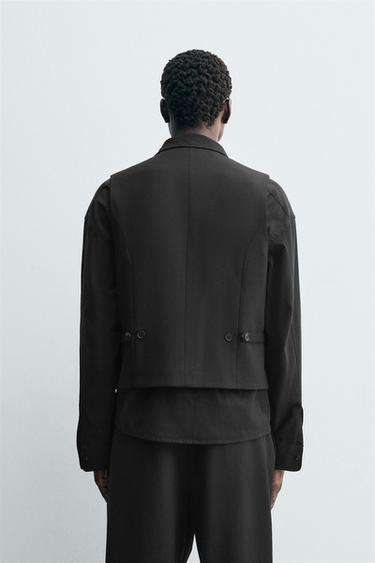 GILET DE COSTUME STRUCTURÉ - Noir de Zara - Image 2