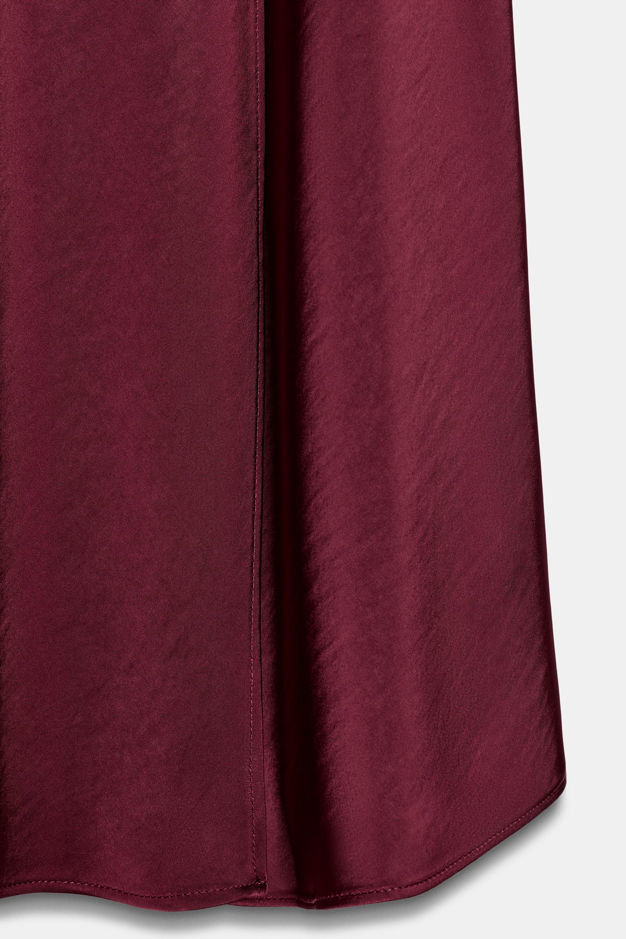 Женские юбки Zara SATIN WRAP MIDI SKIRT — фото 10