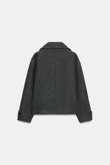 SOFT DOUBLE-BREASTED SHORT COAT - Grey by Zara