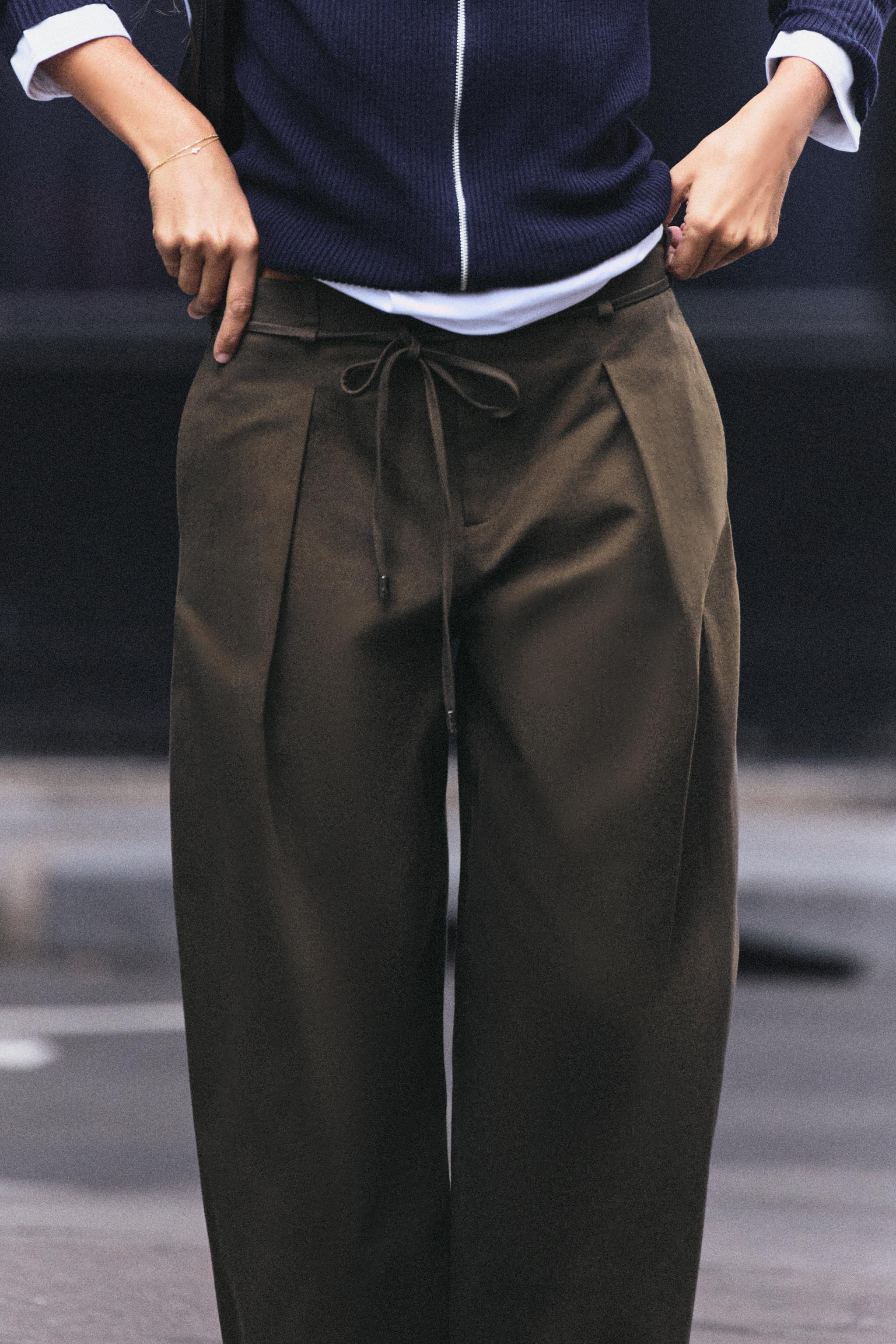 Zara Kemerli Geniş Paça Pantolon görsel 5