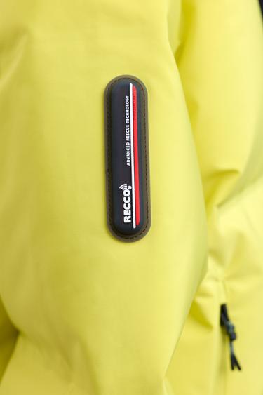 DOUDOUNE 80% DUVET ET 20% PLUME CAPUCHE AMOVIBLE WATER RESISTANT ET COUPE-VENT SYSTÈME RECCO® COLLECTION SKI - Jaune fluo de Zara