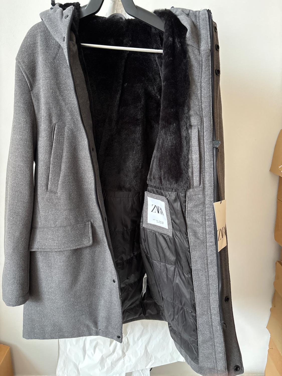 FAUX FUR LINED HOODED COAT - Image 3