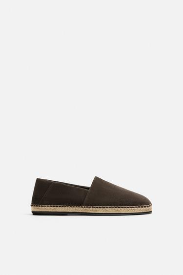 Zara LEATHER ESPADRILLES - Brown