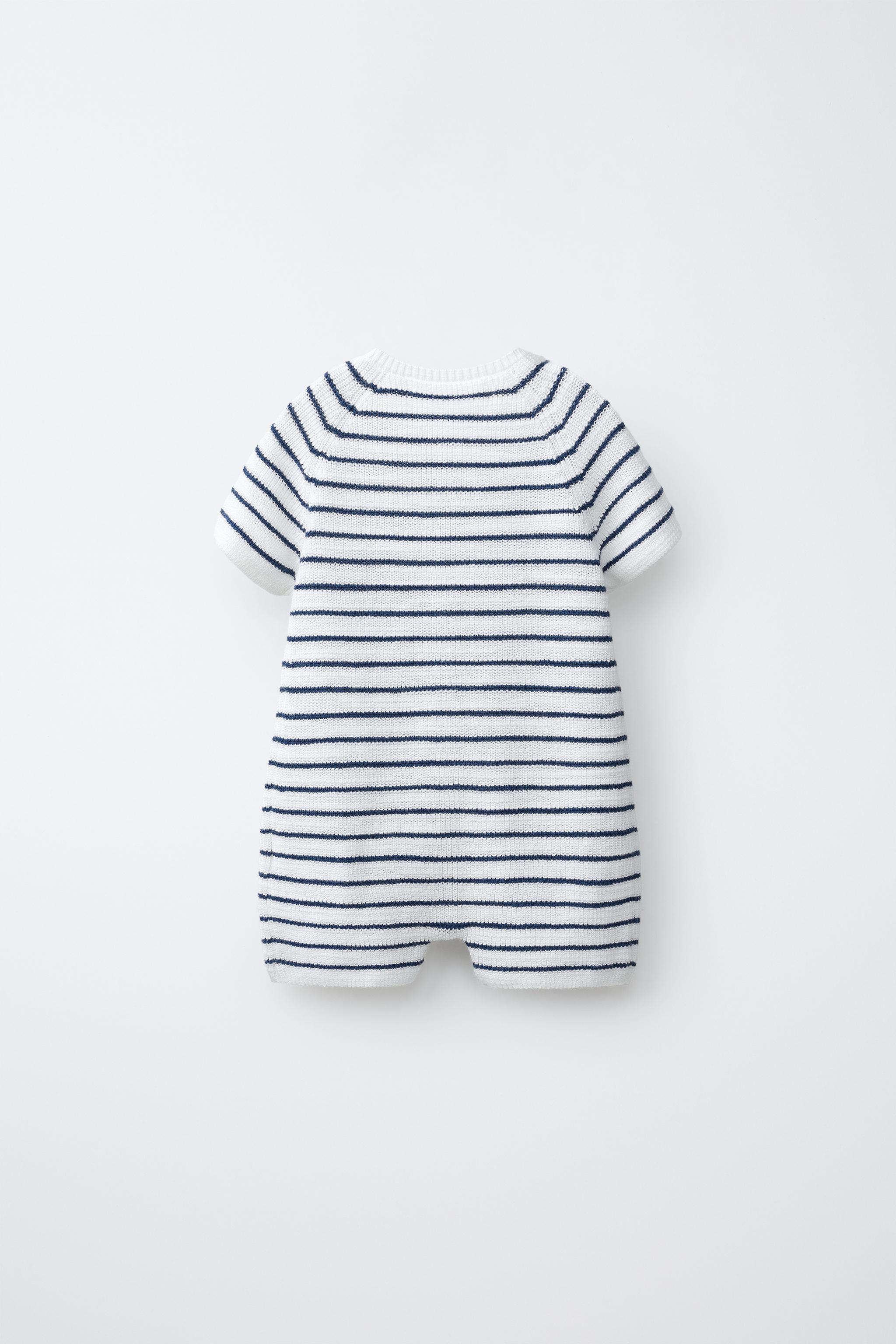 STRIPED PEARL KNIT SHORT JUMPSUIT