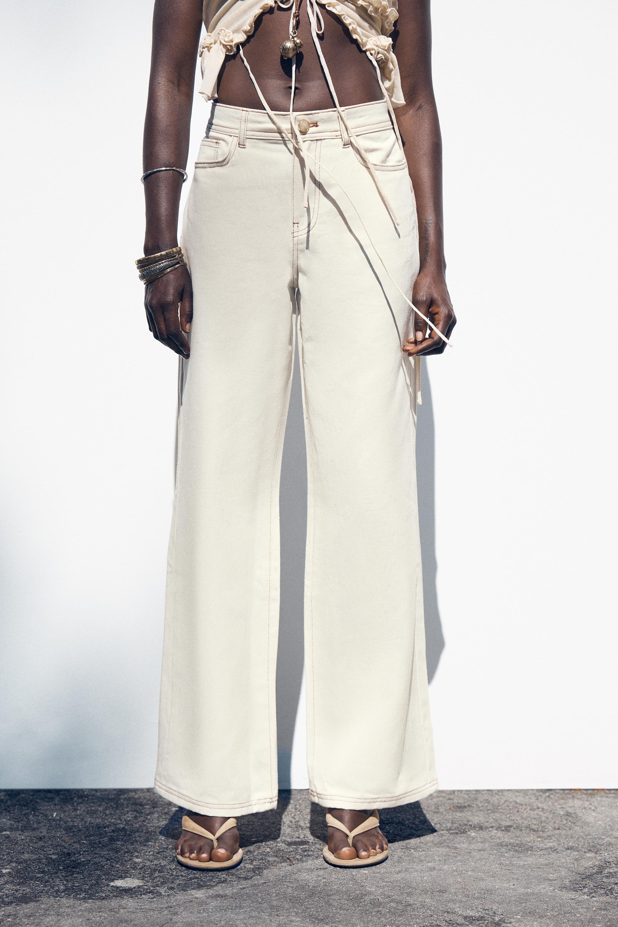 Z1975 HIGH WAIST WIDE LEG JEANS - Oyster-white | ZARA United Z1975 HIGH WAIST WIDE LEG JEANS - Oyster-white | ZARA United