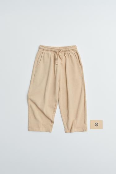 PLAIN T-SHIRT AND WIDE-LEG TROUSERS SET - Light brown by Zara - Image 5