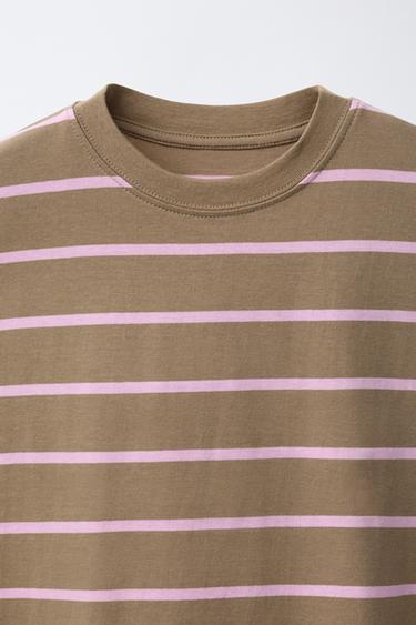 LOT DE TROIS HAUTS UNIS ET À RAYURES - Marron de Zara - Image 3