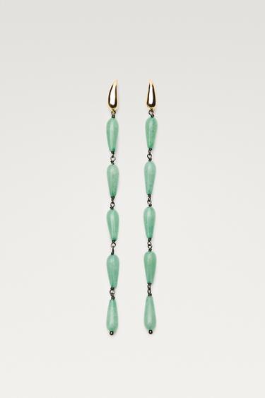 Gem dangle earrings — Golden 1