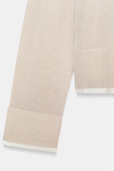 PULL EN MAILLE DOUBLE - Sable de Zara - Image 7