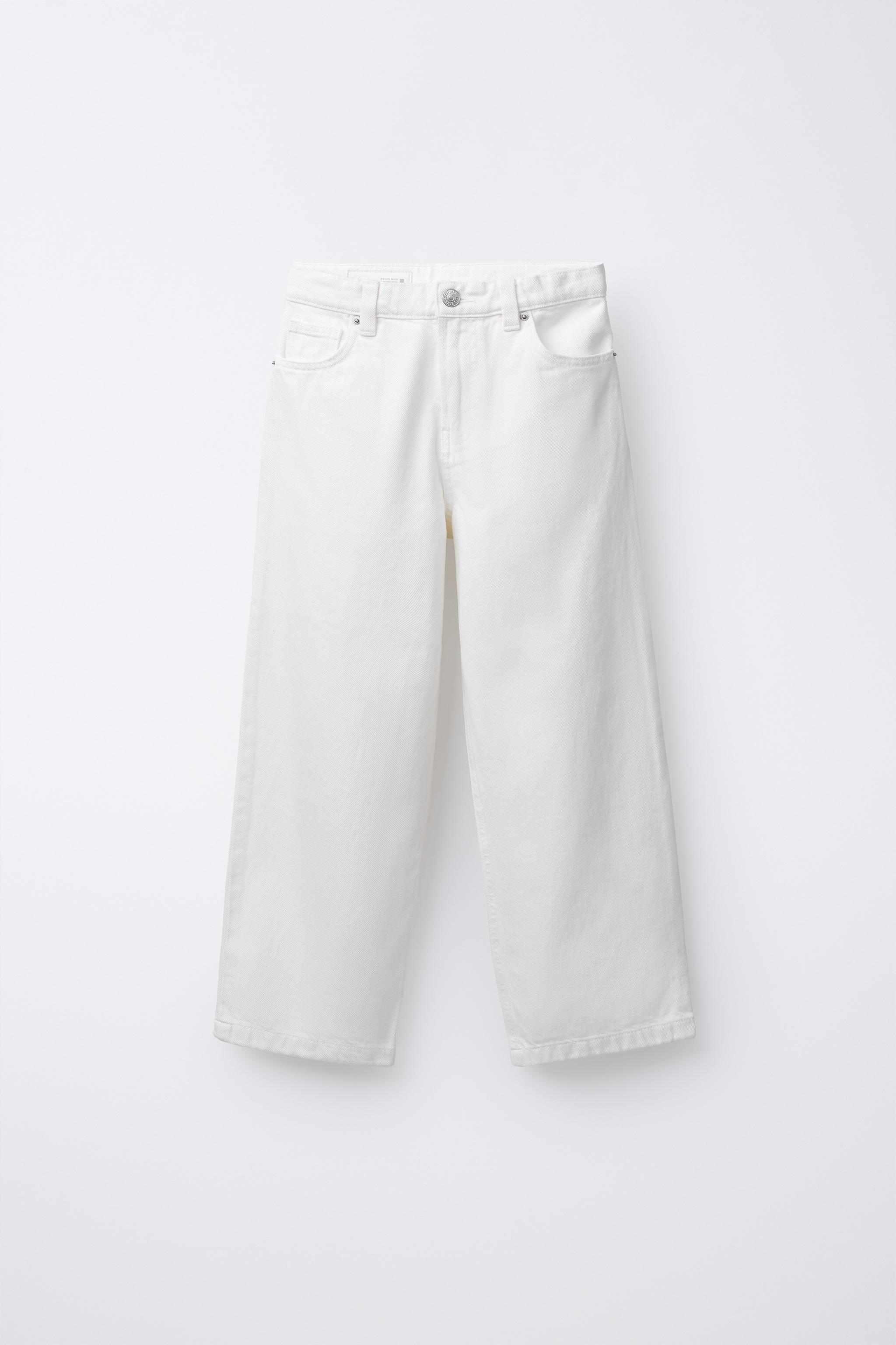 JEANS RELAXED BAGGY - Branco | ZARA Brasil