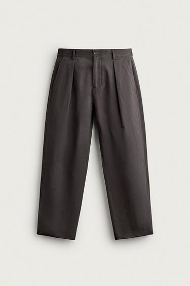 PLEATED REGULAR FIT CHINOS - Taupe grey by Zara