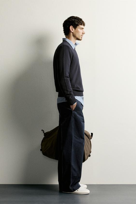 PULL REGULAR FIT EN COTON - Bleu marine de Zara - Image 3