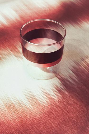 BOROSILICATE TUMBLER WITH STRIPES X COLLAGERIE - Pink by Zara