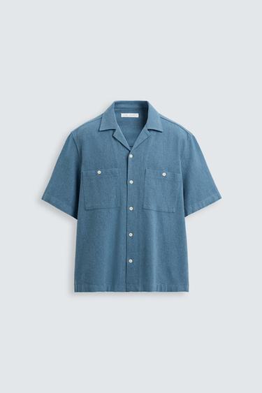 Zara RELAXED FIT SHIRT - Indigo