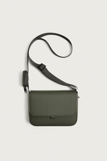 BANDOLERA ENGOMADA TEXTURA - Verde Caqui de Zara