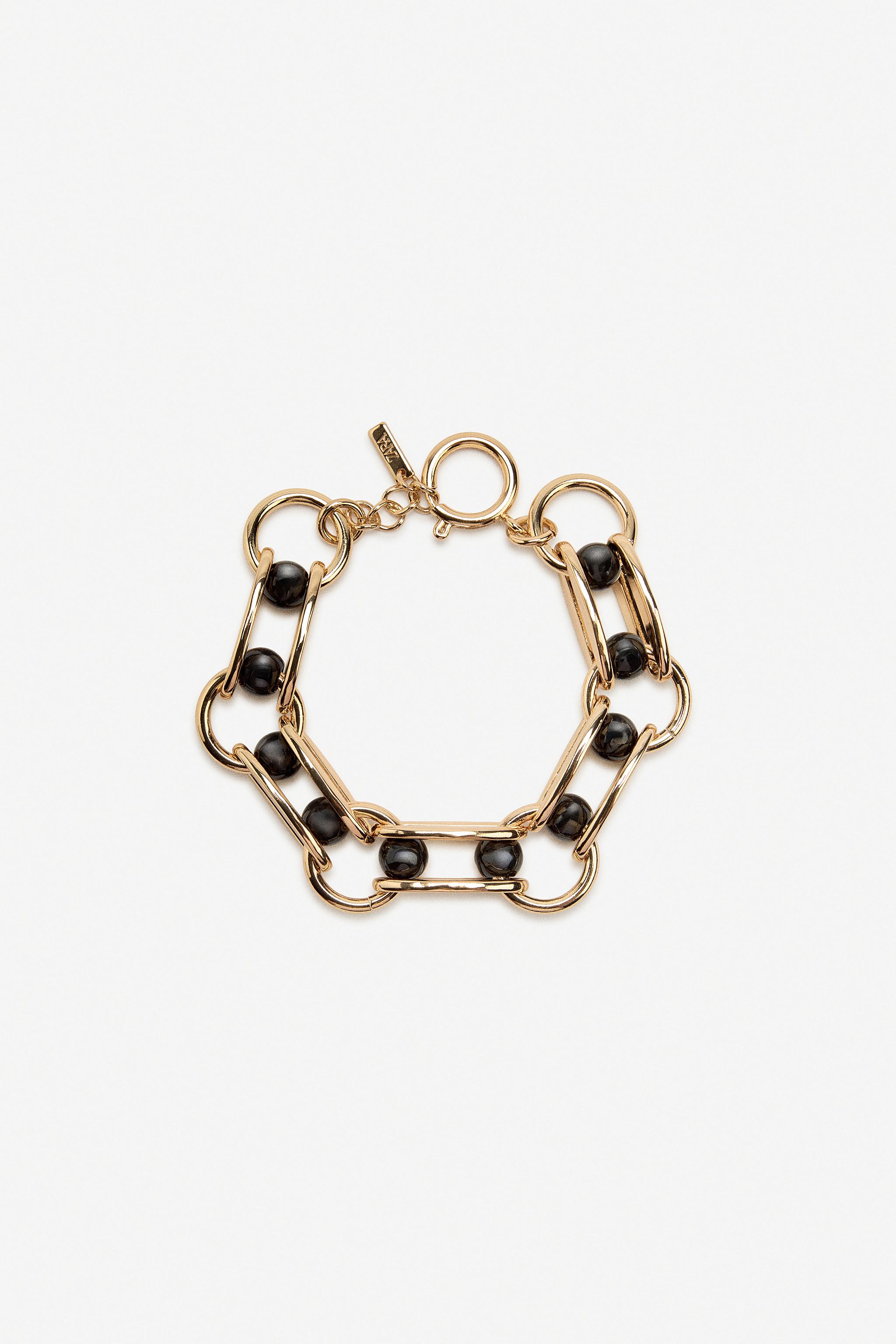 ★ドイツ発*ZARA*新作*メタリックスフィアビーズブレスレット/GS ZARA(ザラ) ZARA(ザラ) ブレスレット(レディース) - 海外通販のBUYMA