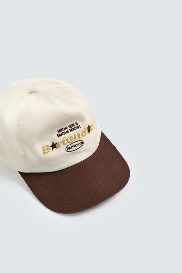 EMBROIDERED FLAT PEAK CAP - Ecru by Zara - Image 2