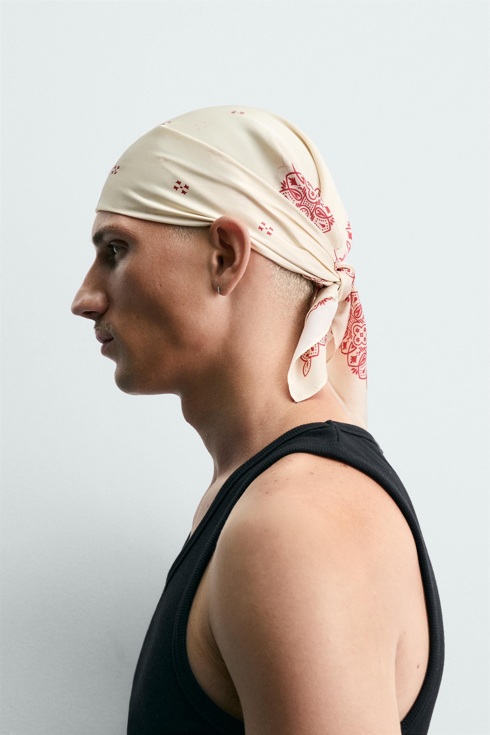 Мужские аксессуары Zara GEOMETRIC PRINT SATIN BANDANA — фото 2