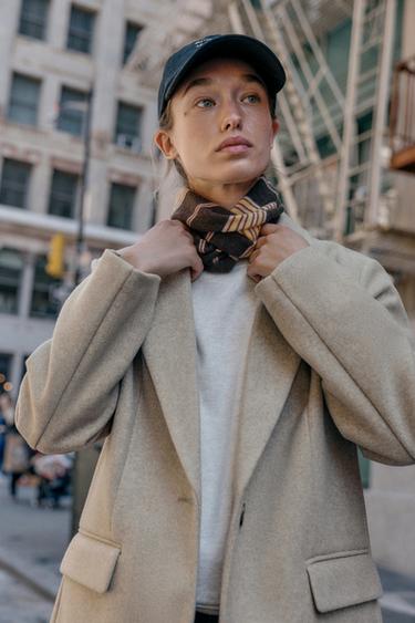 VESTE DOUCE À UN BOUTON - Beige chiné de Zara - Image 1