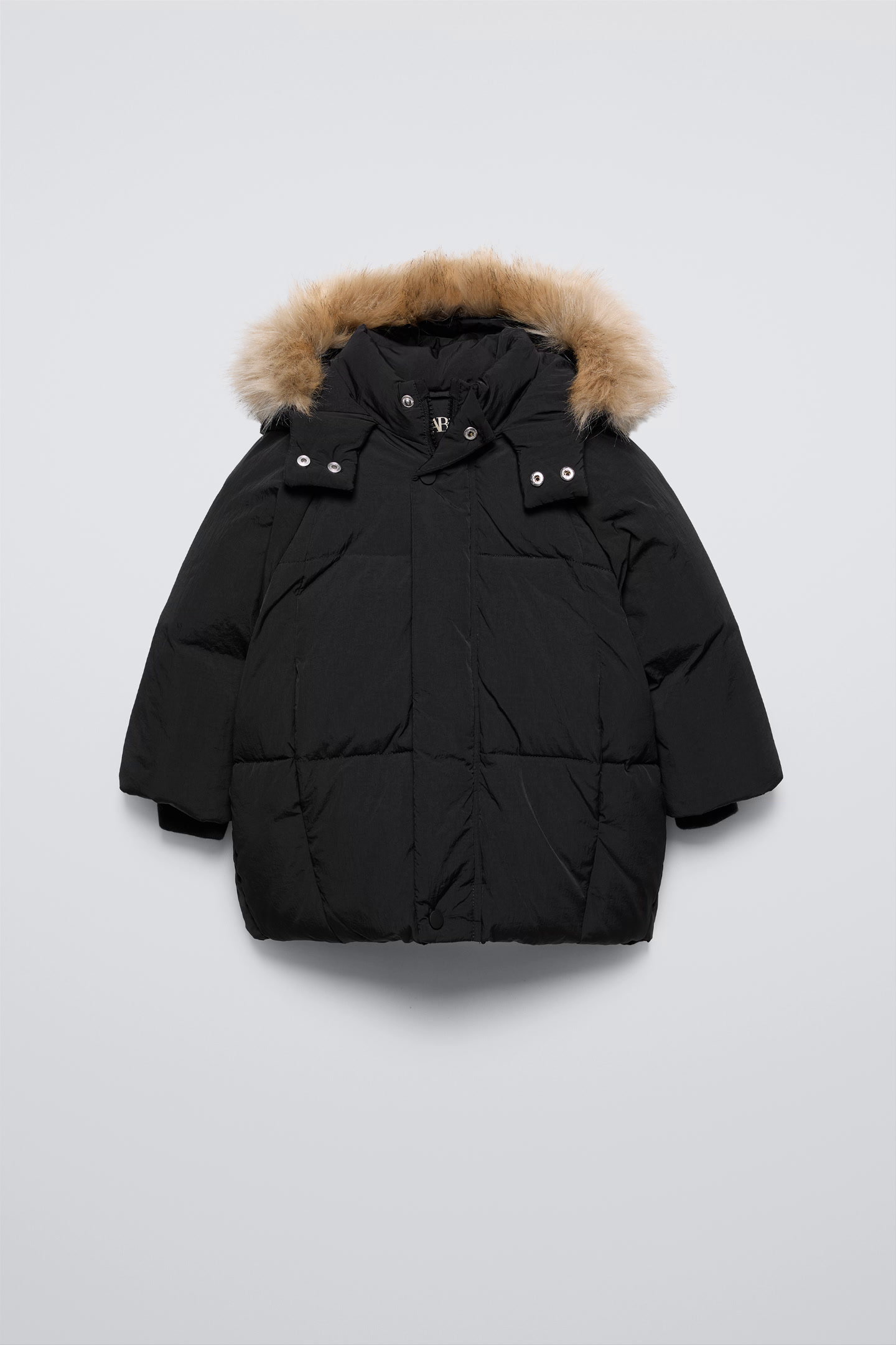 WATER REPELLENT HOODED DOWN PUFFER COAT Black ZARA Canada