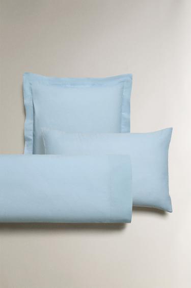 PERCALE PILLOWCASE (200 THREAD COUNT) - Light blue by Zara