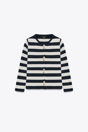 STRIPED KNIT CARDIGAN - striped by Zara - Image 1