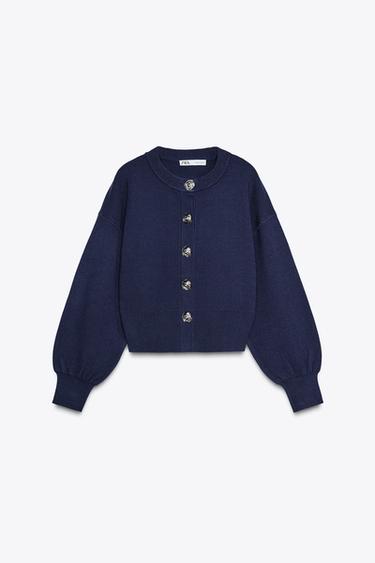 STRICKJACKE MIT SPIRALKNÖPFEN - Blau von Zara - Bild 0