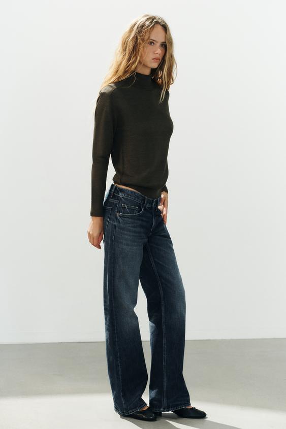 CONTRAST SHOULDER KNIT JUMPER - Khaki by Zara - Image 0