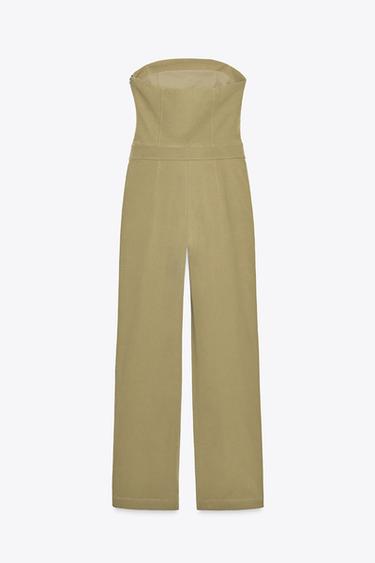 STRAPLESS JUMPSUIT - Green / Grass by Zara - Image 7