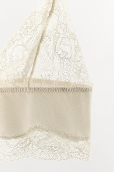 COTTON LACE BRALETTE - Ecru by Zara - Image 3