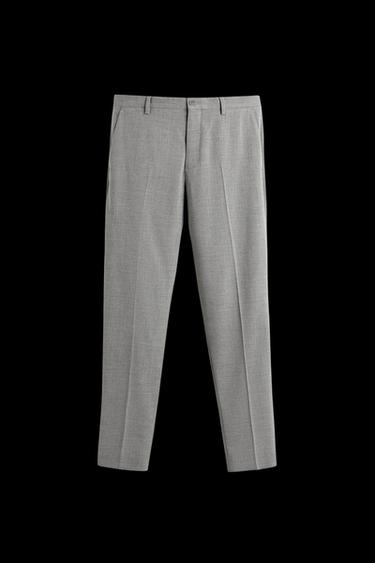 TEXTURED SUIT TROUSERS - Light grey by Zara