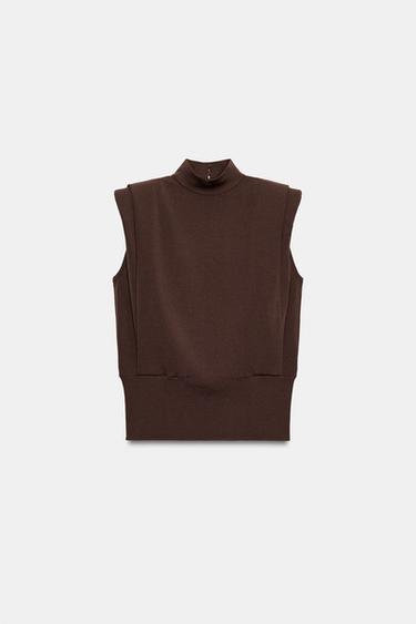 OPEN BACK KNIT TOP - Brown by Zara - Image 5
