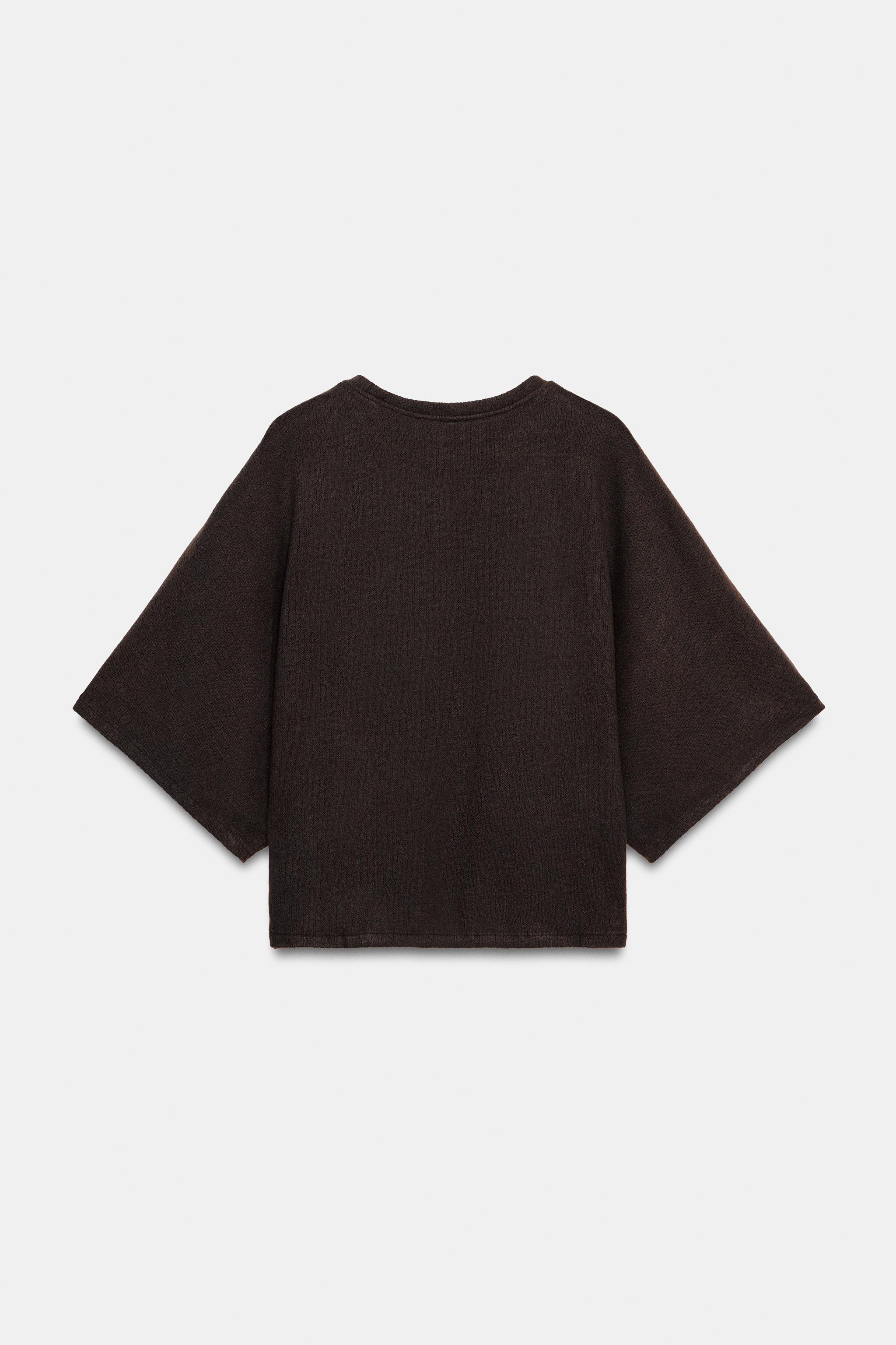 Женские топы Zara RUSTIC SHORT SLEEVE TOP — фото 7