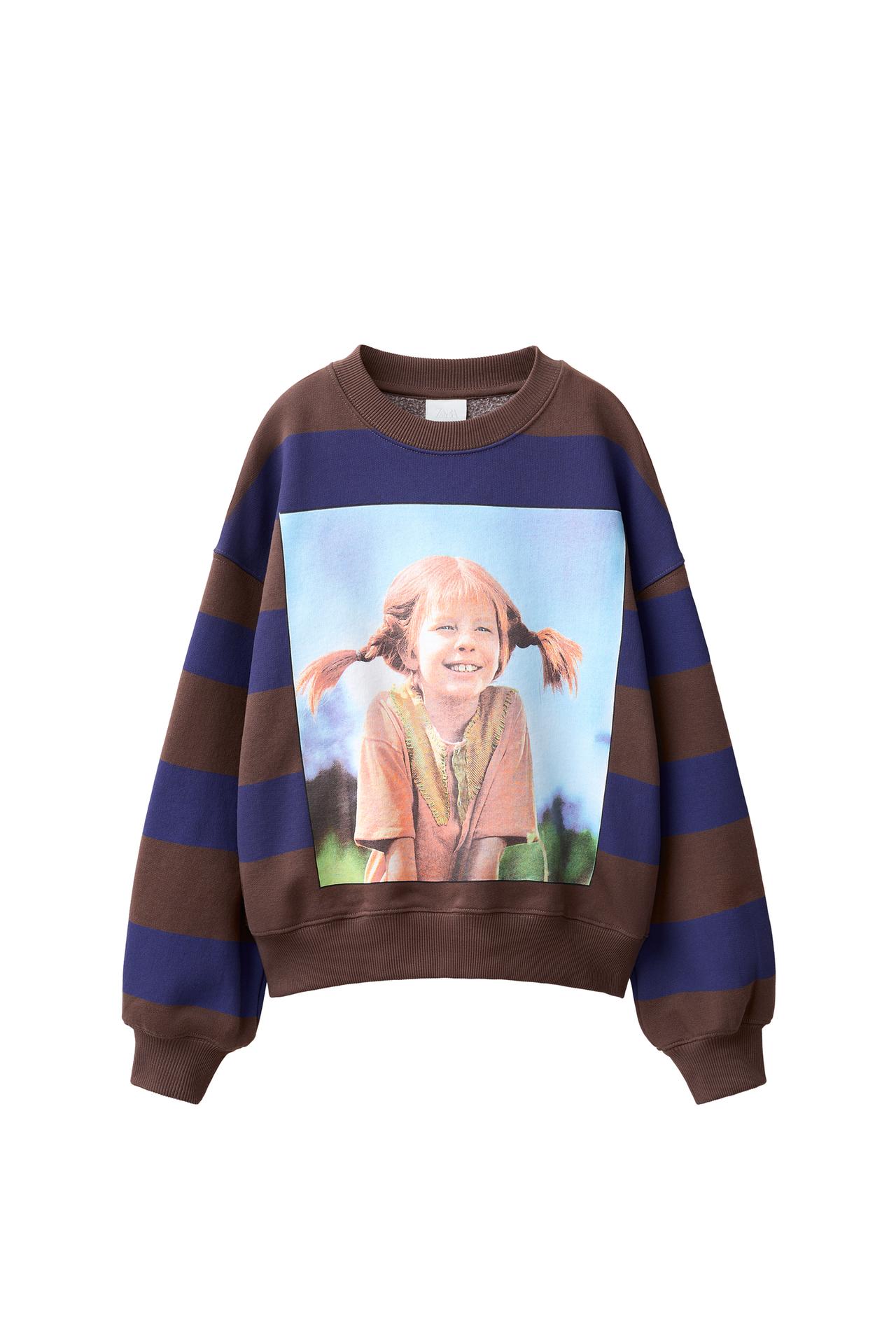 Свитшот в полоску с принтом Pippi Longstocking © Astrid Lindgren Company
