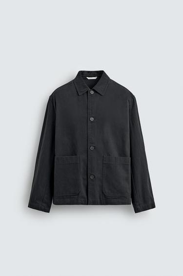 LIGHTWEIGHT TWILL JACKET - Anthracite grey by Zara