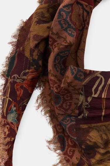 PRINTED BANDANA WITH VISCOSE - Brown by Zara - Image 2