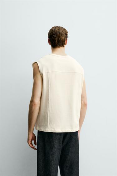 RELAXED FIT TANK TOP - Ecru by Zara - Image 2