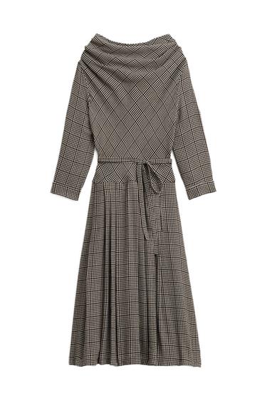 VESTIDO CUADROS TABLAS LIMITED EDITION - Arena / Negro de Zara - Imagen 0