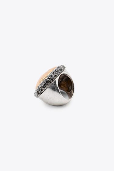MAXI RING WITH GLITTER TEXTURE - Gold / Silver by Zara - Image 3