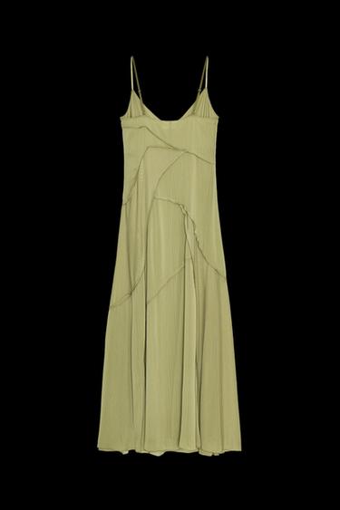 FLOWING COLOUR BLOCK DRESS - Mid-green by Zara