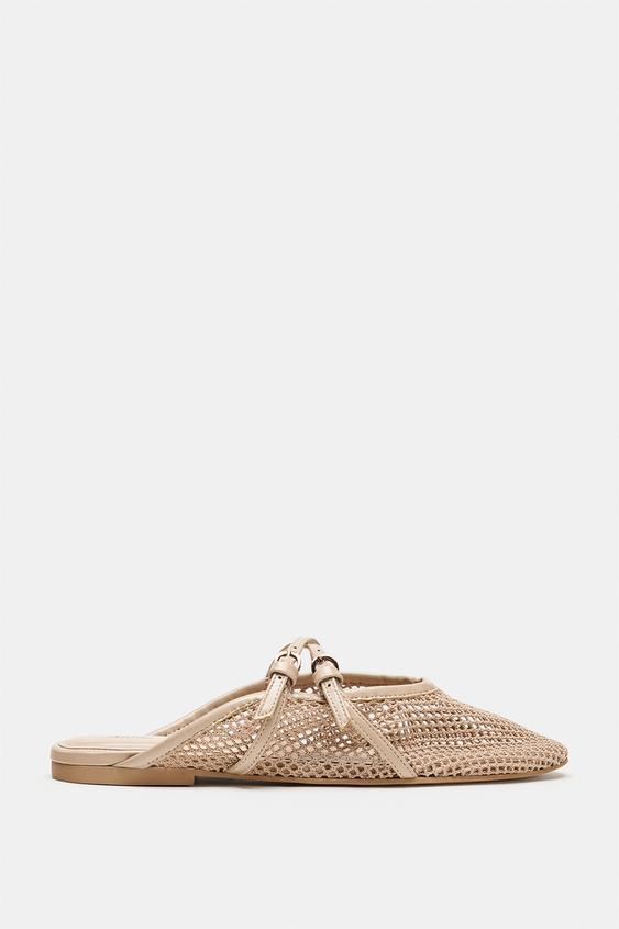 MESH SLINGBACK BALLET FLATS - Beige by Zara - Image 0