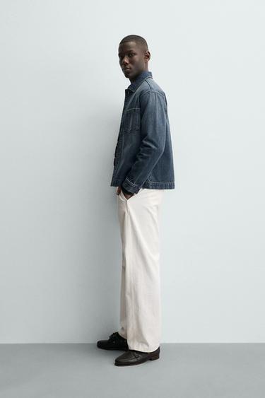 CHEMISE EN DENIM DÉLAVÉ - Bleu de Zara - Image 3