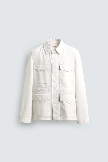 REGULAR FIT JACKET WITH POCKETS - Oyster-white by Zara