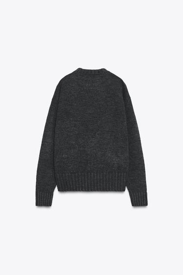 PULL EN MAILLE CÔTELÉE - Gris chiné de Zara - Image 7