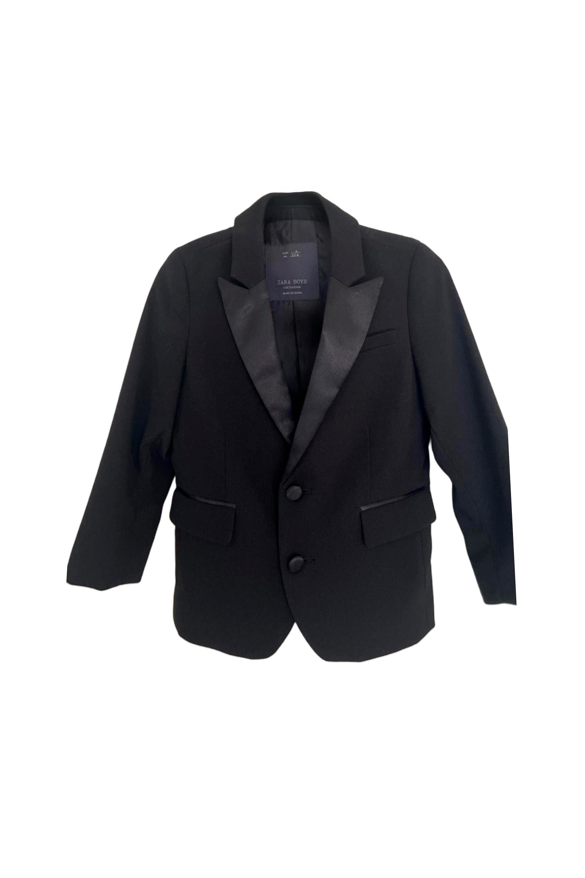 ZARA KIDS BOYS NAVY TEXTURED SUIT SET POCKET SQUARE SIZE 4 104CM