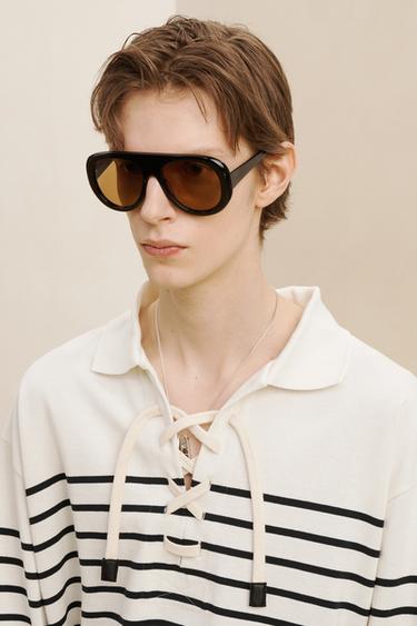 STRPPD TSHRT CRDS - Blanc / Bleu marine de Zara - Image 4