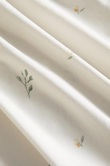 DRAP DE DESSUS IMPRIMÉ FEUILLES - Vert d'eau de Zara - Image 3