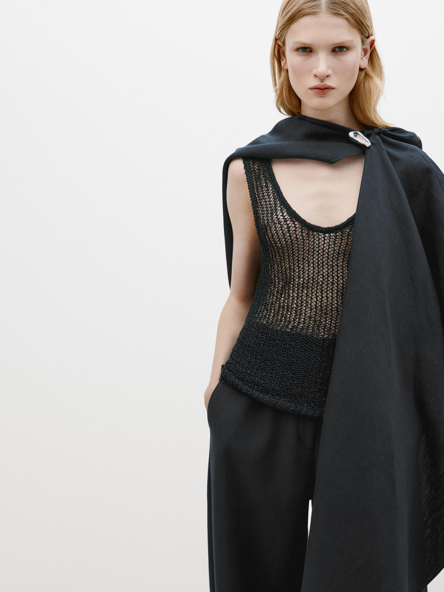 Open-knit strappy top - Limited Edition - Black | ZARA United States