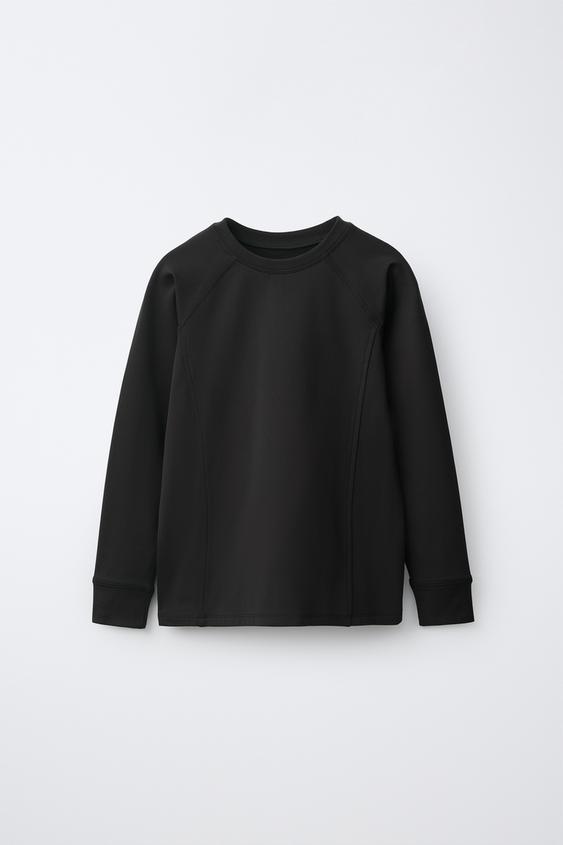 Einfarbiges Sporty T-Shirt - Schwarz von Zara - Bild 0