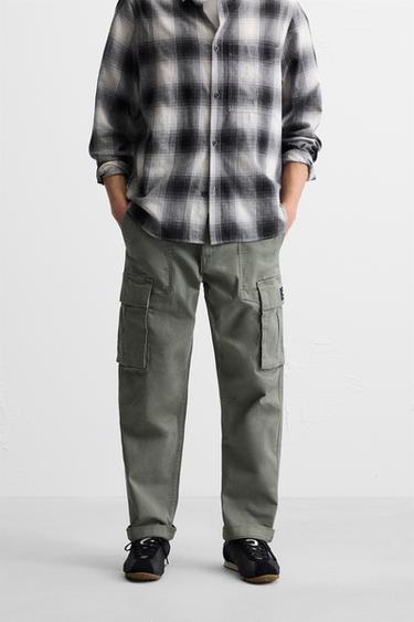 CALÇA CARGO RELAXED FIT - Verde da Zara